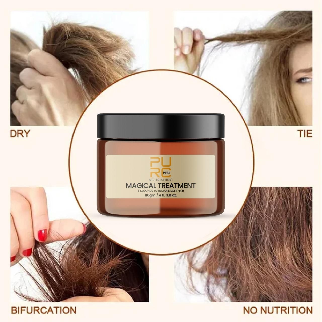 PURE MAGICAL TREATMENT 5 Second to Restore Soft Hair 110gm Pack of 2