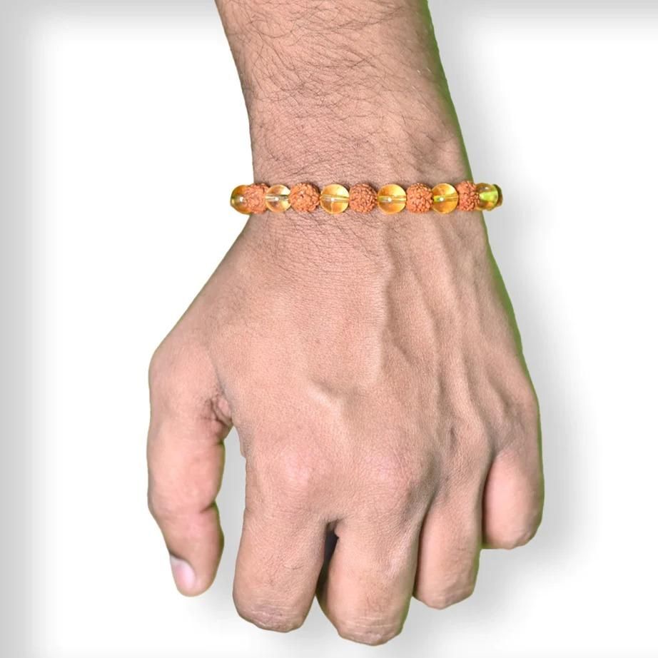 Rudraksha Citrine Crystal Bracelet (Pack of 2)